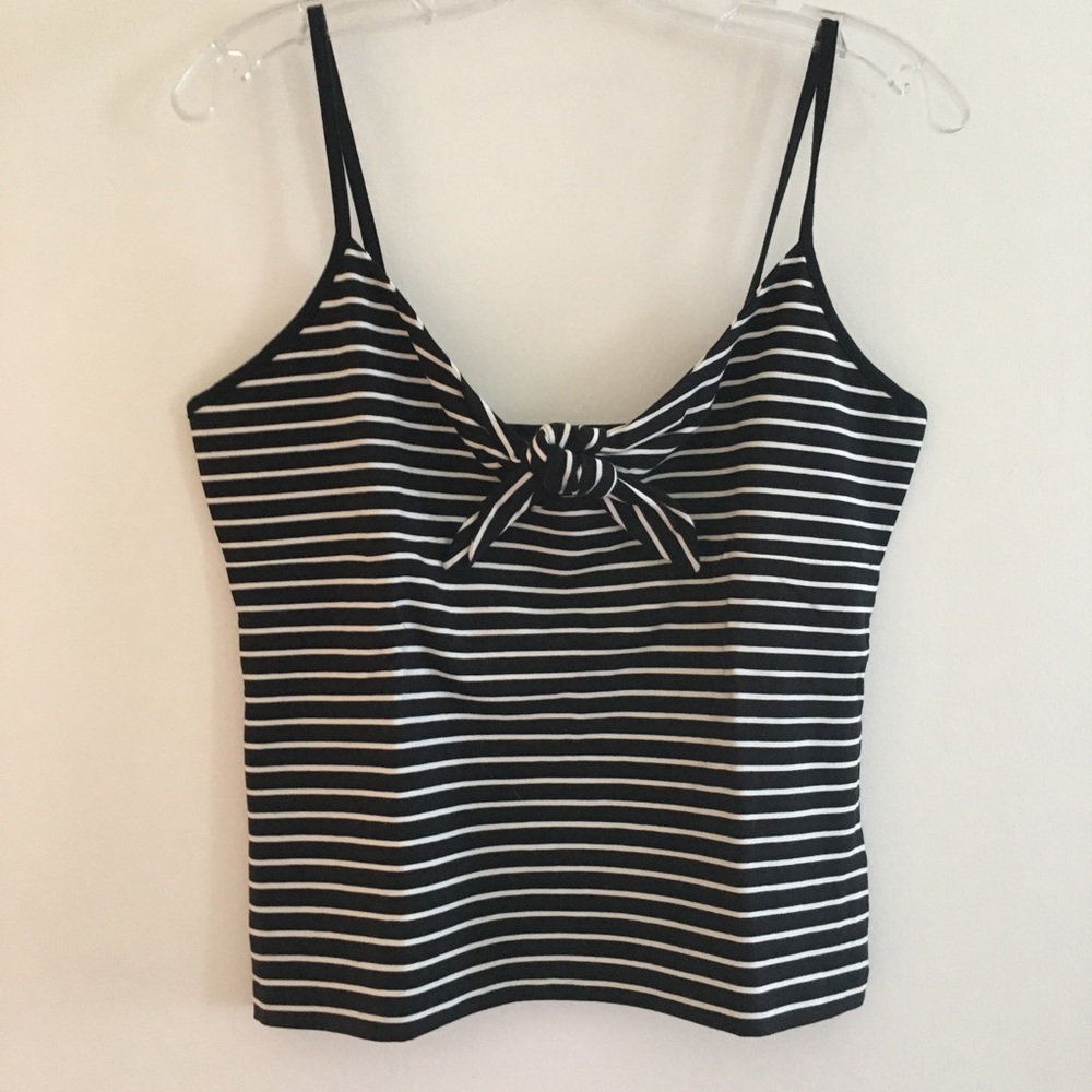 Jones New York Black and White Striped Tank